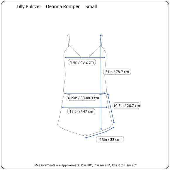 Lilly Pulitzer Deanna Romper Shorely Blue Feeling Tanked Removable Belt Small - Picture 13 of 14